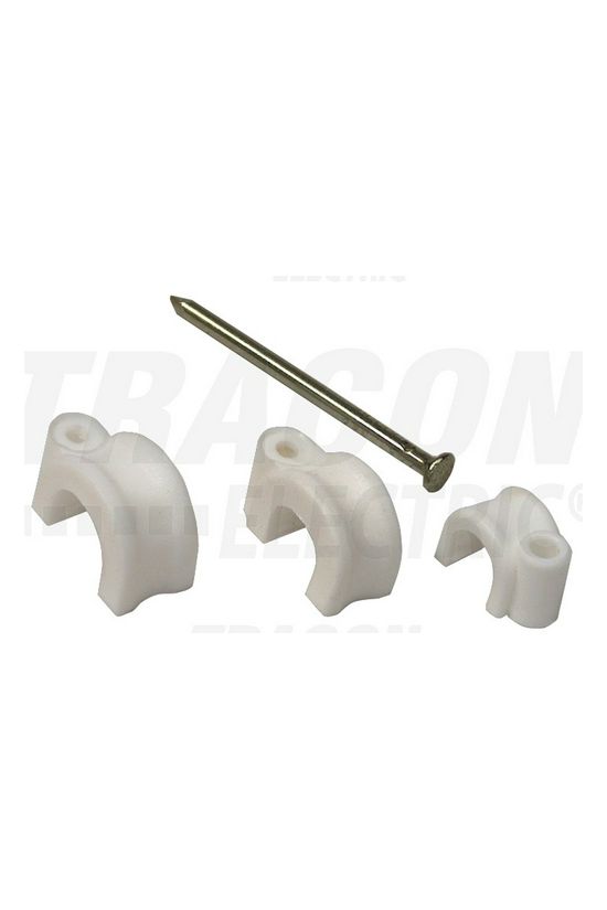 Kábelrögzítő bilincs szeggel 100db 6mm fényesfehér TRACON - N1