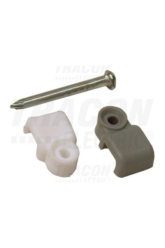 Kábelrögzítő bilincs szeggel 100db fényesfehér TRACON - N0F