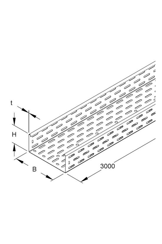 Kábeltálca 3m acél merítetten horganyzott 60mm x 100mm x 3000mm RL 60100 F Niedax - 4013339221202