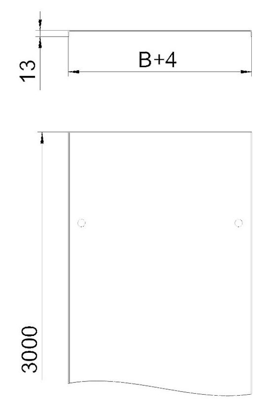 Kábeltálca fedél 150mm-sz 3000mm szalaghorganyzott fordítóreteszes DRL 150 FS OBO-BETTERMANN - 6052150