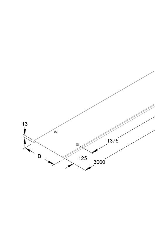 Kábeltálca fedél 200mm-sz 3000mm szalaghorganyzott fordítóreteszes funkciómegtartó RDV 200 Niedax - 4013339261604