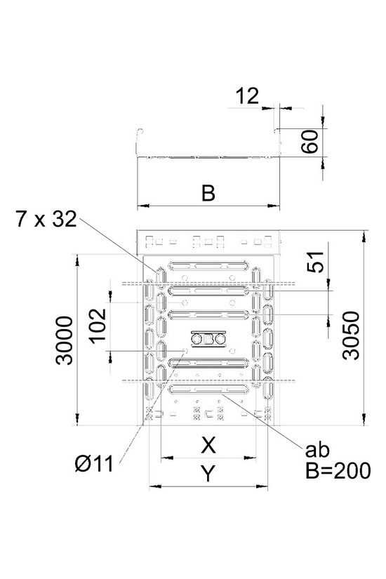 Kábeltálca gyorsösszekötős 3m acél szalaghorganyzott 60mm 150mm x RKSM 615 FS OBO-BETTERMANN - 6047630