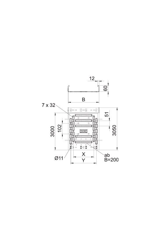 Kábeltálca gyorsösszekötős 3m acél szalaghorganyzott 60mm 300mm x RKSM 630 FS OBO-BETTERMANN - 6047654
