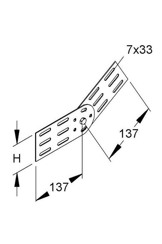 Kábeltálca összekötő hosszanti/csuklós csavaros szalaghorganyzott 274mm RGV 60 Niedax - 4013339227709
