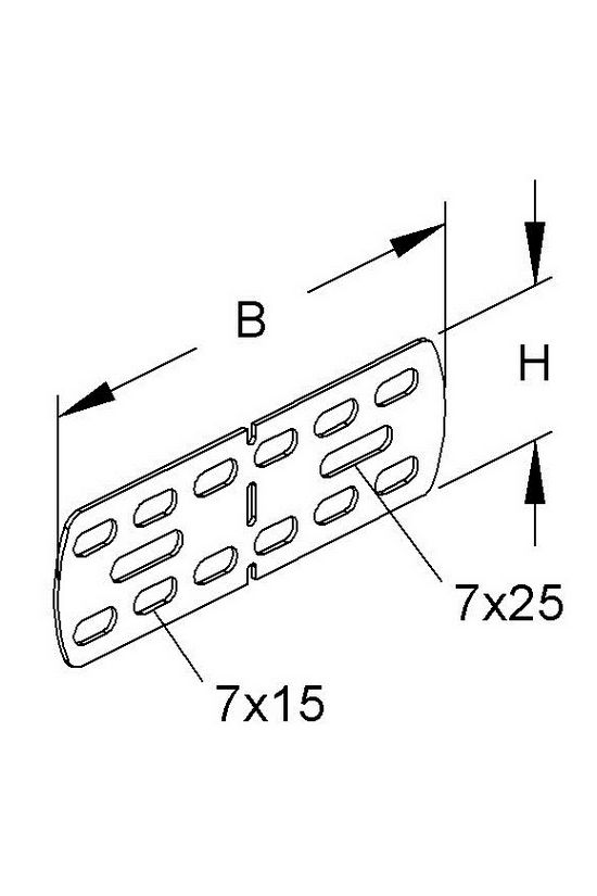 Kábeltálca összekötő univerzális hosszanti csavaros szalaghorganyzott 135mm RVV 50 Niedax - 4013339258604