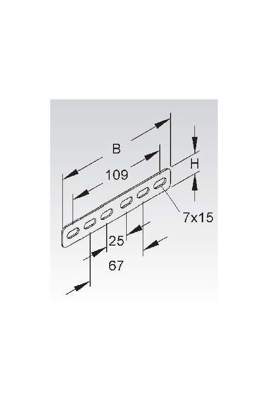Kábeltálca összekötő univerzális hosszanti csavaros szalaghorganyzott 150mm RVV 60 Niedax - 4013339346301