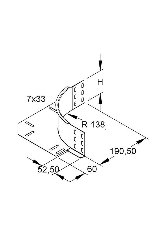 Kábeltálca sarokösszekötő 60mm-ma szalaghorganyzott acél funkciómegtartó REK 60 Niedax - 4013339227600