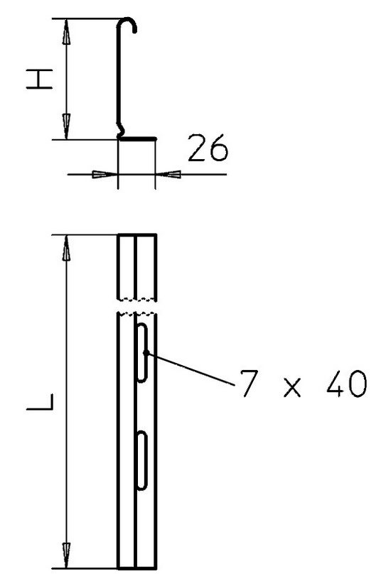 Kábeltálca válaszfal 60mm-ma 3000mm szalaghorganyzott acél TSG 60 FS OBO-BETTERMANN - 6062068