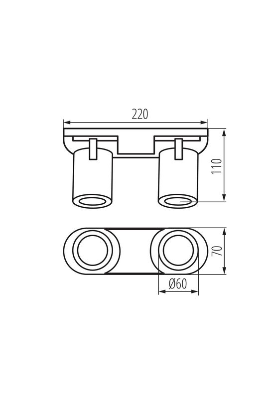 Kanlux 38965 LAURIN EL-2I W-G GU10 fehér/arany spot 2*GU10 IP20