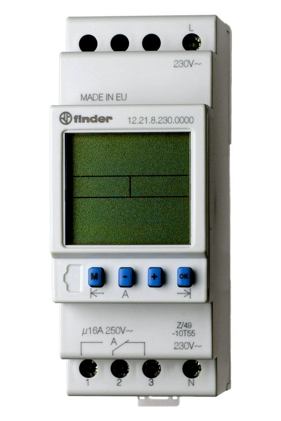 Kapcsolóóra digitális 1-csatorna napi heti váltó 16A 2TE 12.21.8.230.0000 FINDER - 122182300000