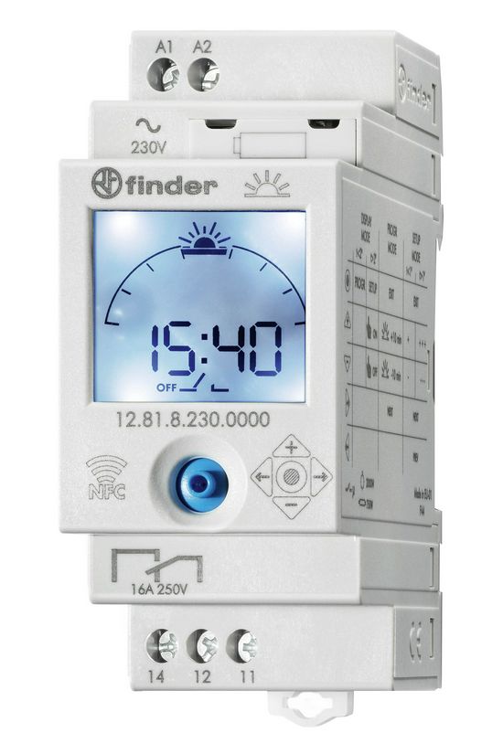 Kapcsolóóra digitális 1-csatorna váltó 2TE 12.81.8.230.0000 FINDER - 128182300000