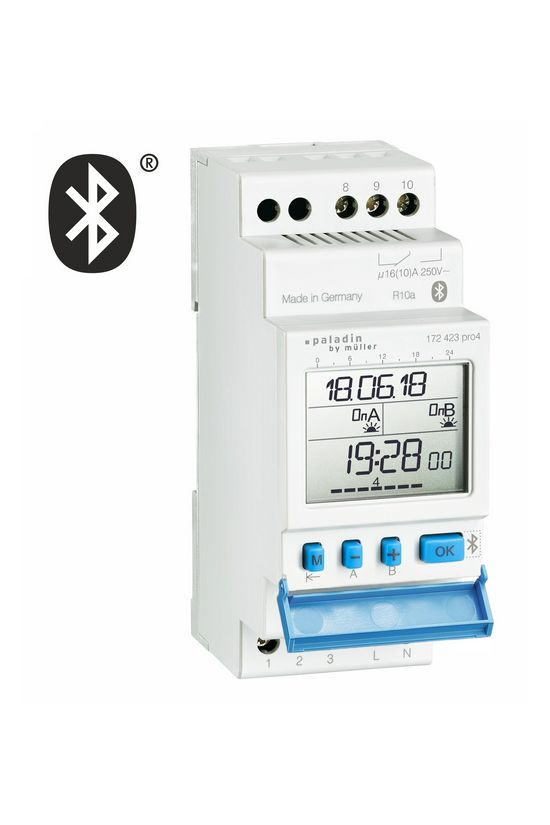 Kapcsolóóra digitális LCD bluetuth napi heti asztro 2 váltó 16A 172 423 pro4 Paladin Hugo Müller - 172423