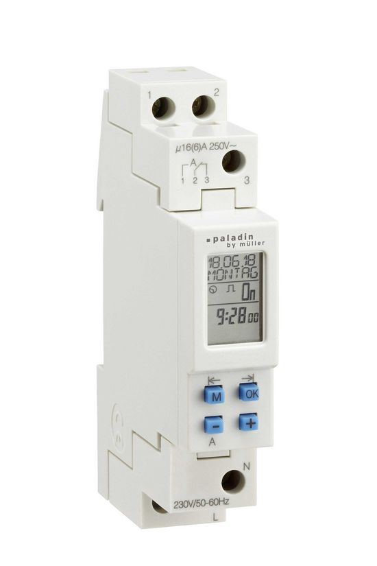 Kapcsolóóra digitális LCD heti 1 váltó 16A 1M 172 110 pro Paladin Hugo Müller - 172110