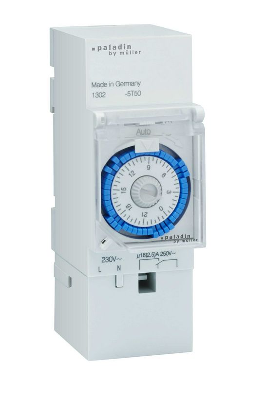 Kapcsolóóra sorolható analóg 2000W kvarc 1csatorna napi 2M 16A 151 220 Paladin Hugo Müller - 151220