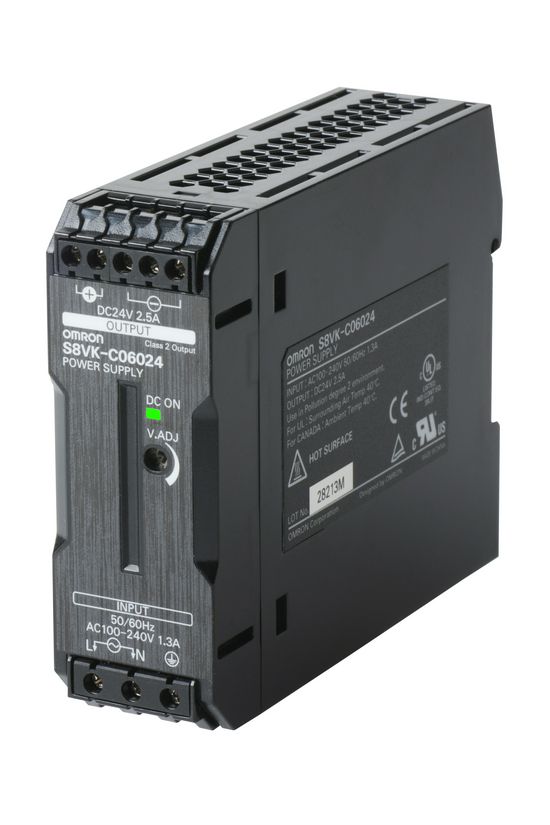 Kapcsolóüzemű DC tápegység 100-240VAC-be 90-350VDC-be 24VDC-ki 2.5A-ki 60W S8VK-C06024 OMRON - 375666