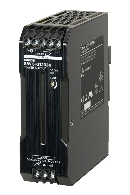 Kapcsolóüzemű DC tápegység 100-240VAC-be 90-350VDC-be 24VDC-ki 5A-ki 120W S8VK-G12024 OMRON - 374869