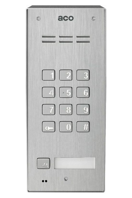 Kaputelefon kaputábla audió 1lakás RFID falonkívüli 2-erű 1hívógomb nemesacél moduláris ACO - FAM-P-1NPZSACC NT