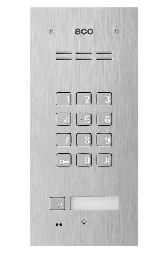 Kaputelefon kaputábla audió 1lakás RFID süllyesztett 2-erű 1hívógomb nemesacél moduláris ACO - FAM-P-1NPZSACC