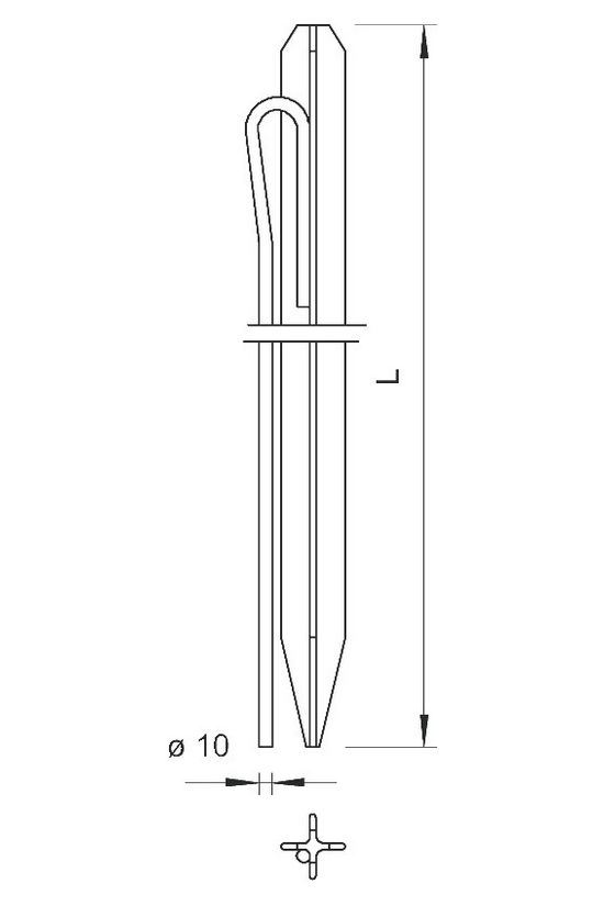 Keresztföldelő körvezetős merítetten horganyzott acél 2000mm 213 2000 F OBO-BETTERMANN - 5003784