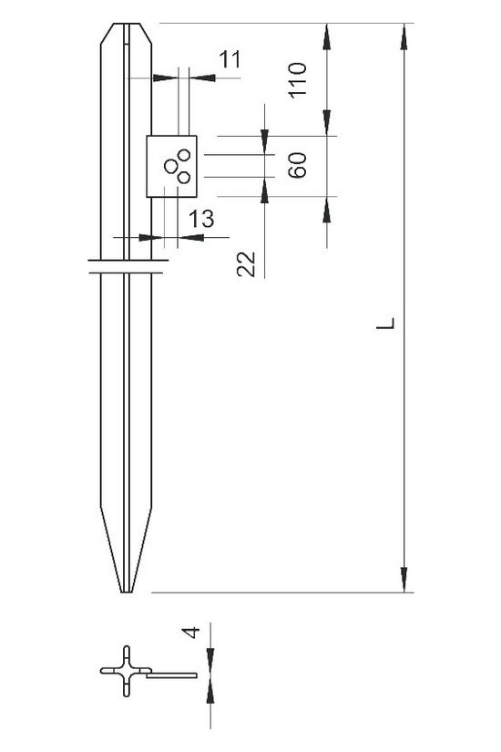 Keresztföldelő zászlós merítetten horganyzott acél 1500mm 213 1500 DIN OBO-BETTERMANN - 5003016