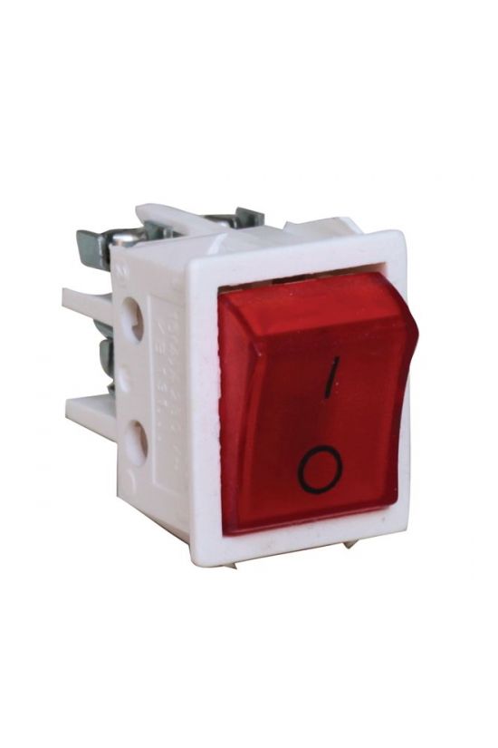 Készülékkapcsoló 0-I billentyűs 2P 16A 250V jelzőlámpa csavaros karmos VA Elektronika - KB-131-002(2)