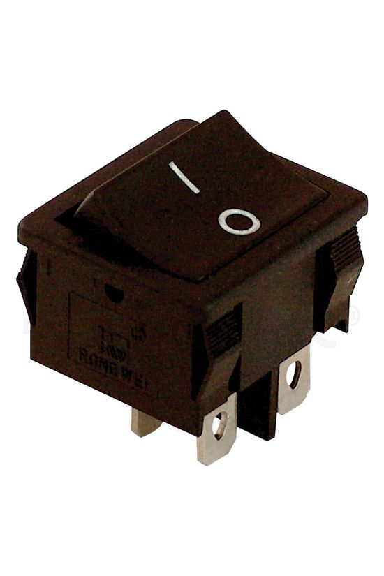 Készülékkapcsoló 0-I billentyűs 2P 16A 250V lapos sarus karmos TRACON - TES-51