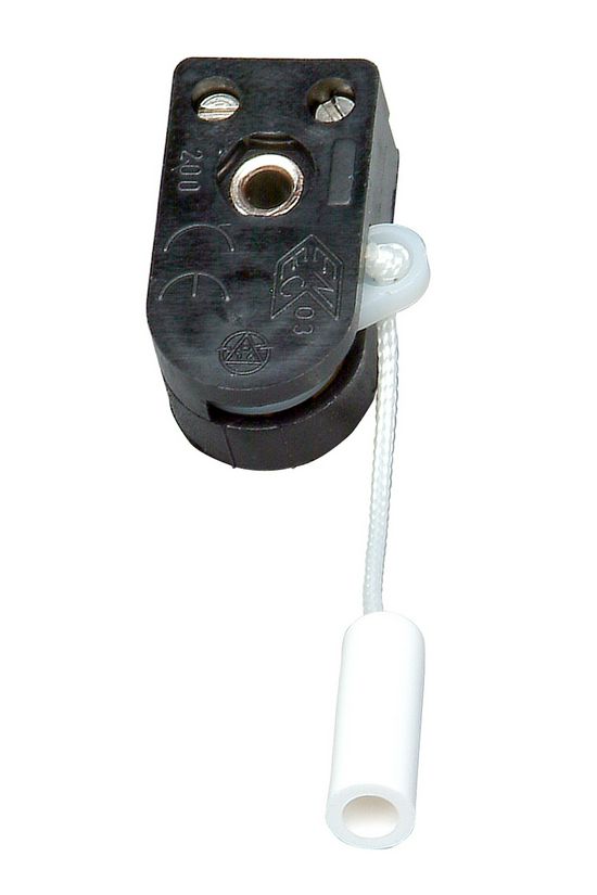 Készülékkapcsoló Be-Ki kapcsoló front-húzózsinóros 1P 2A 250V csavaros csavar Kopp - 191700008