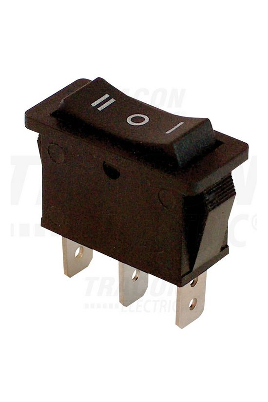 Készülékkapcsoló I-0-II választókapcsoló billentyűs 1P 16A 250V lapos sarus karmos TRACON - TES-12