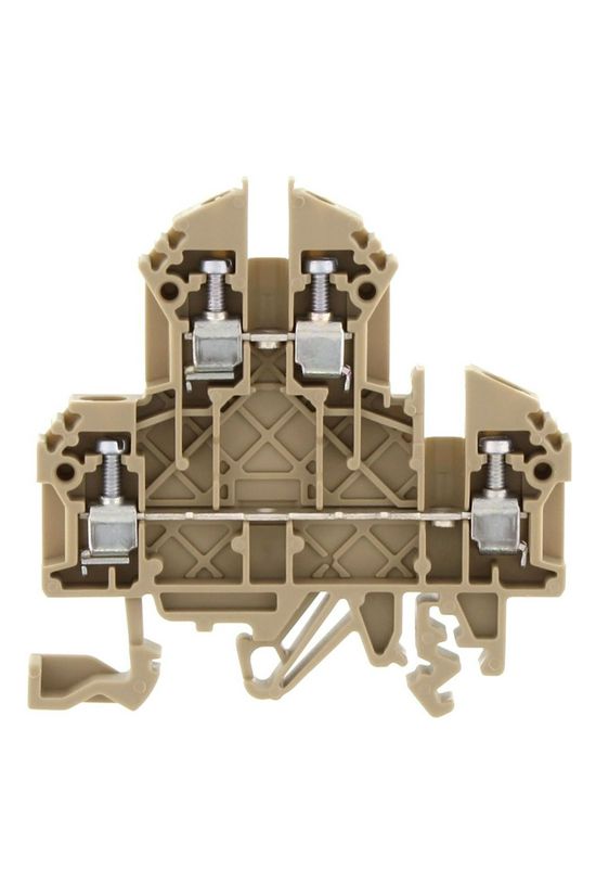 Kétszintes sorkapocs 2,5mm2 TS32/35 24A 500V csavaros bézs RKD2,5 CONTA-CLIP - 1206.2