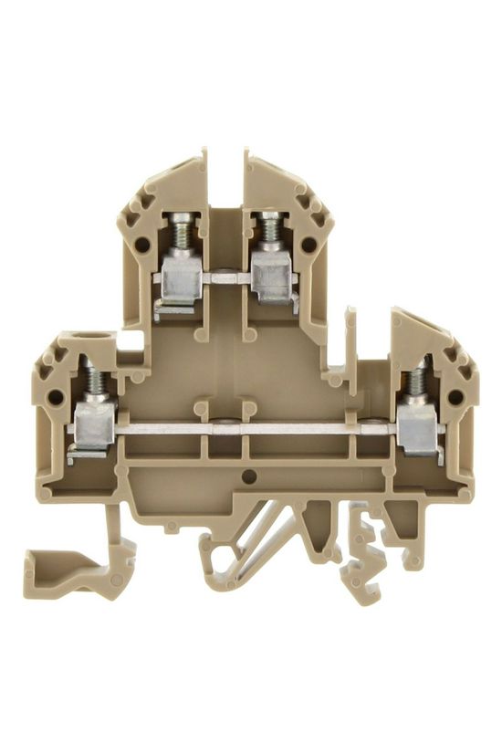 Kétszintes sorkapocs 4mm2 TS32/35 32A 500V csavaros bézs RKD4 CONTA-CLIP - 1020.2