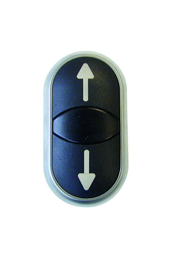 Kettős nyomógombfej műanyag d22 jelzőlámpával világító lapos fekete kerek M22-DDL-S-X7/X7 EATON - 216710