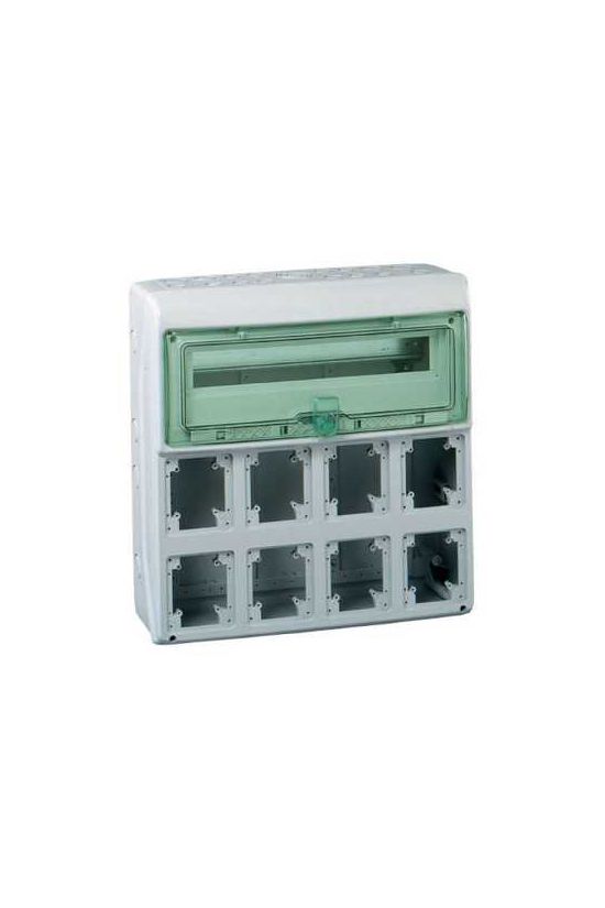 Kiselosztó 8-dugaljhellyel műanyag 1x 18M falonkívüli szürke IP65 ajtó Kaedra Schneider - 13182