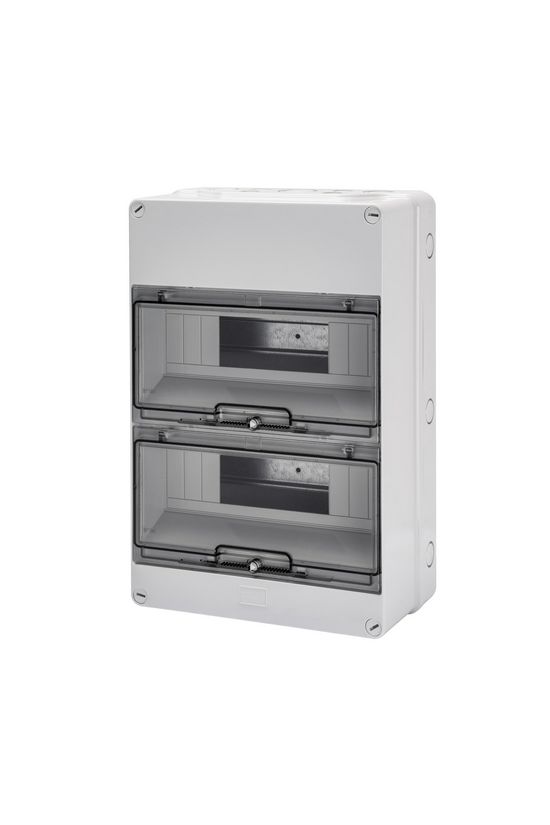 Kiselosztó PE/N sín nélkül UV-álló DC1000V 2x 12M falonkívüli szürke IP55 átlátszó 40CD GEWISS - GW40007