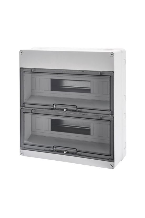 Kiselosztó PE/N sín nélkül UV-álló DC1000V 2x 18M falonkívüli szürke IP55 átlátszó 40CD GEWISS - GW40009