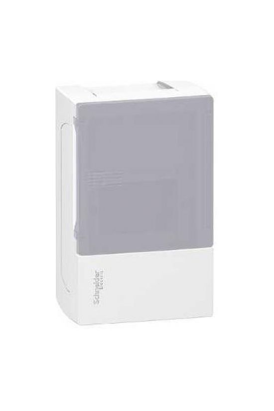 Kiselosztó PE/N-sínnel műanyag 1x 4M falonkívüli fehér IP40 átlátszó ajtó Mini Pragma Schneider - MIP12104T