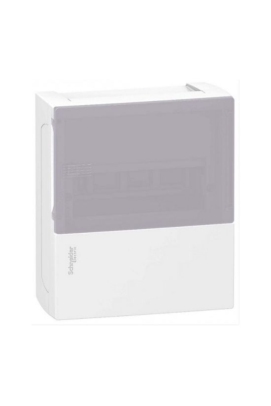 Kiselosztó PE/N-sínnel műanyag 1x 8M falonkívüli fehér IP40 átlátszó ajtó Mini Pragma Schneider - MIP12108T