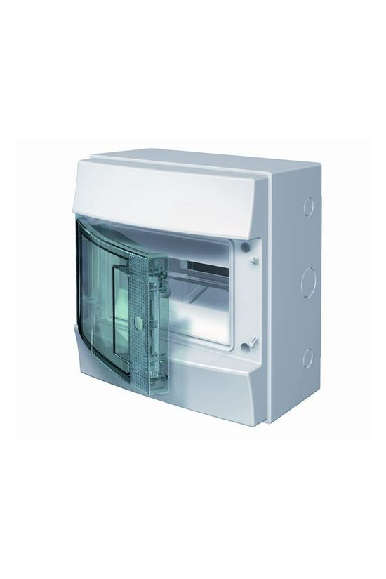 Kiselosztó PE/N-sínnel műanyag 1x 8M falonkívüli fehér IP65 átlátszó ajtó Mistral 65P08X12A ABB - 1SLM006501A1201