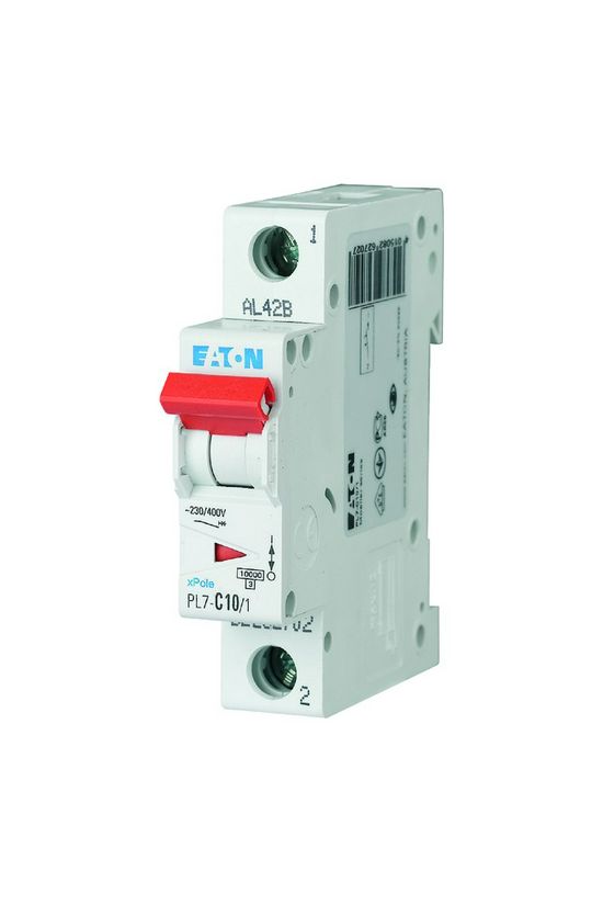 Kismegszakító 1P 10A B-jelleg 230V AC 10kA/60898 PL7-B10/1 EATON - 262674