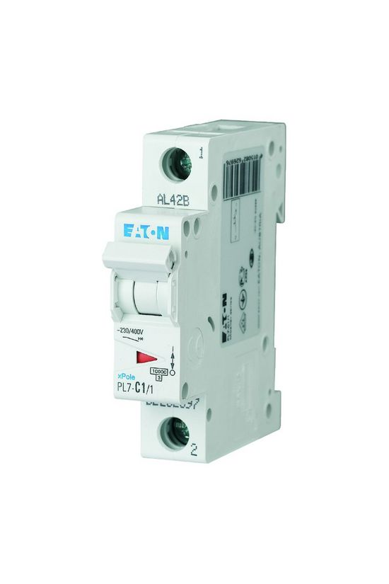 Kismegszakító 1P 1A C-jelleg 230V AC 10kA/60898 PL7-C1/1 EATON - 262697