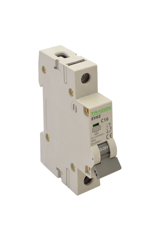 Kismegszakító 1P 1A C-jelleg 230V AC 6kA/60898 1M EVOZ TRACON - EVOZ1C1