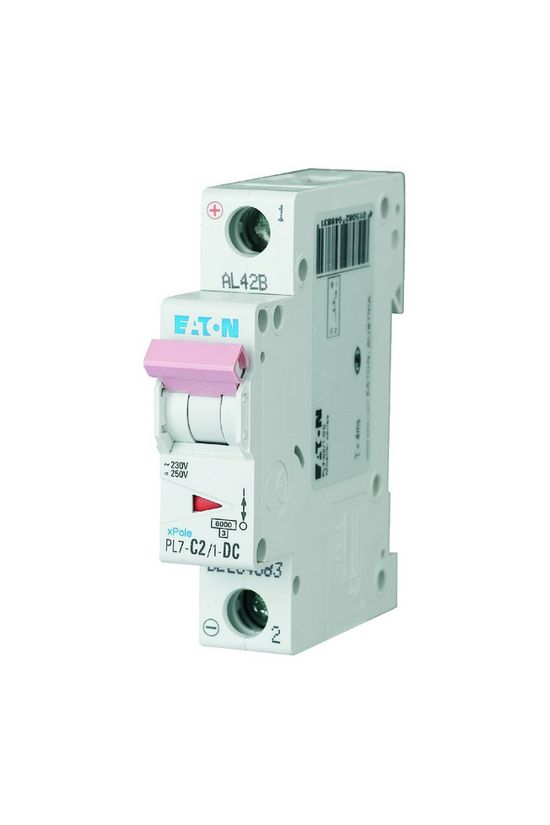 Kismegszakító 1P 2A C-jelleg 48V DC 10kA/60898 PL7-C2/1-DC EATON - 264883