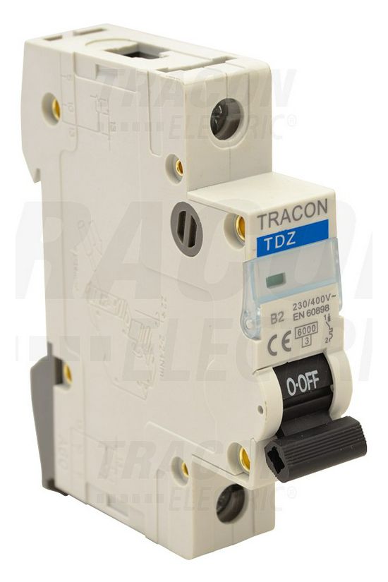Kismegszakító 1P 2A D-jelleg 230V AC 6kA/60898 TDZ TRACON - TDZ-1D-2