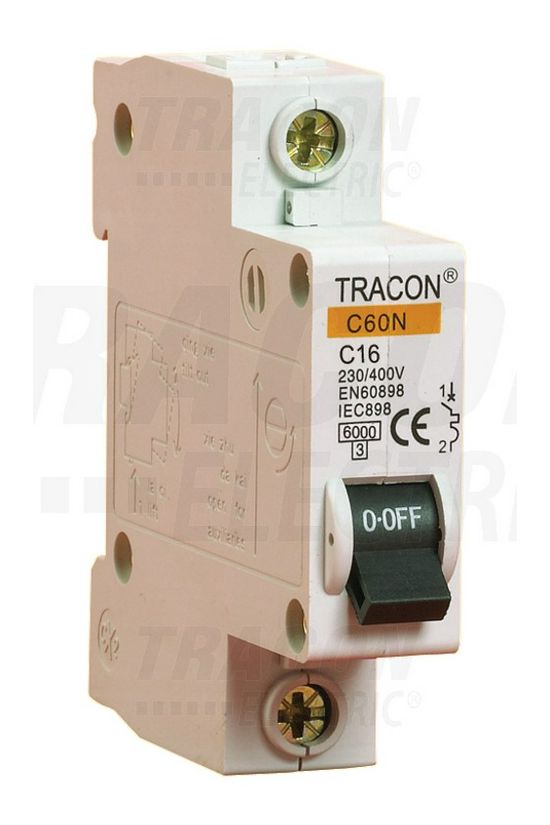 Kismegszakító 1P 4A B-jelleg 230V AC 6kA/60898 C60N TRACON - B60-4-1