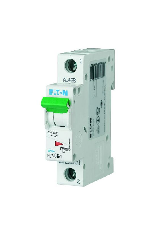 Kismegszakító 1P 6A B-jelleg 230V AC 10kA/60898 PL7-B6/1 EATON - 262673