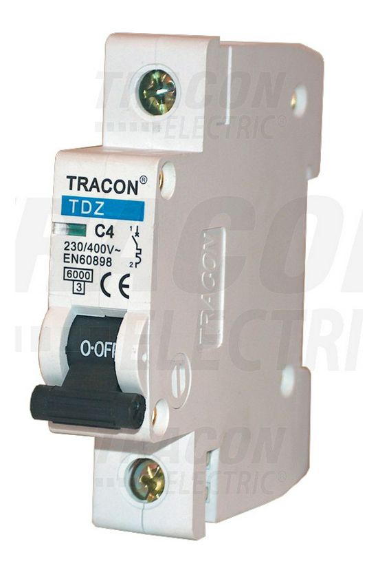 Kismegszakító 1P 6A B-jelleg 230V AC 6kA/60898 TDZ TRACON - TDZ-1B-6