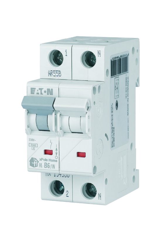 Kismegszakító 1P+N 10A B-jelleg 230V AC 4.5kA/60898 2M HL-B10/1N xPole Home EATON - 194739
