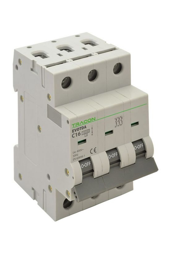 Kismegszakító 3P 4A B-jelleg 400V AC 10kA/60898 TDA TRACON - TDA-3B-4