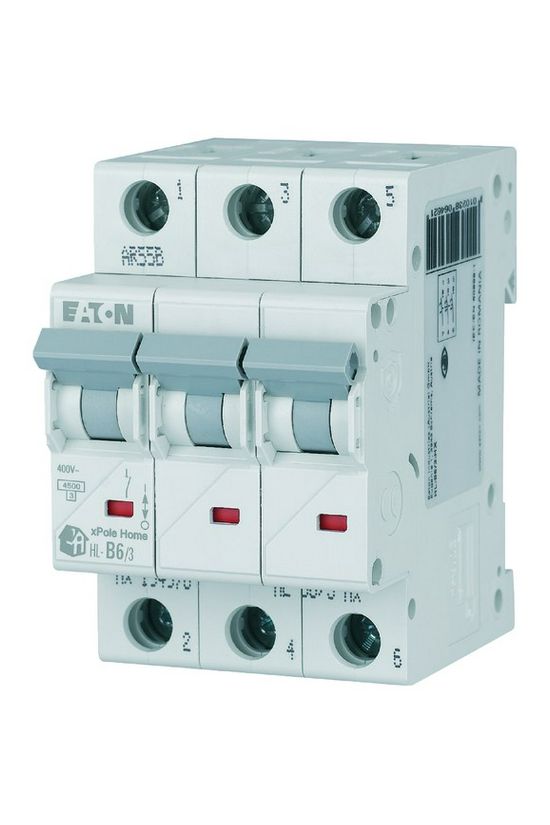 Kismegszakító 3P 20A B-jelleg 230V AC 4.5kA/60898 3M HL-B20/3 xPole Home EATON - 194782