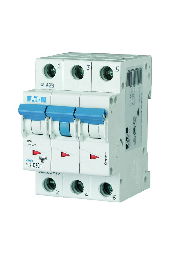 Kismegszakító 3P 20A C-jelleg 400V AC 10kA/60898 PL7-C20/3 EATON - 263410