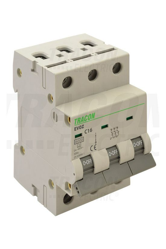 Kismegszakító 3P 20A C-jelleg 400V AC 6kA/60898 3M EVOZ TRACON - EVOZ3C20